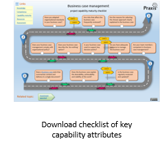 Capability maturity checklist assessment for project business case management