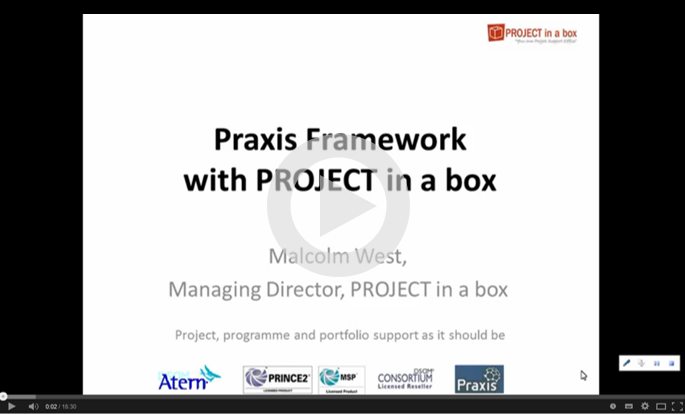 You tube video of Praxis and Project in a box