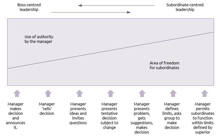 Continuum of authority for leader and team members